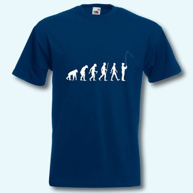 Herren T-Shirt, Fun-Shirt, Evolution Angeln