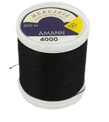 AMANN Mercifil Maschinzwirn,50/200m Farbe 4000 schwarz