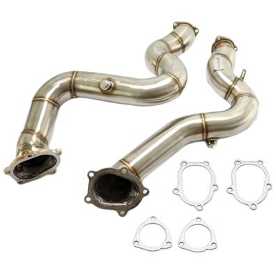 Edelstahl Downpipe Hosenrohr 2,75" 70MM FÜR AUDI A6 S6 RS6 A7 S7 RS7 4G S8 4H