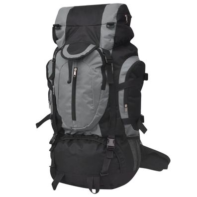 vidaXL Wanderrucksack XXL 75 L Schwarz und Grau