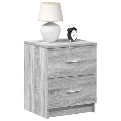 vidaXL Nachttisch mit 2 Schubladen Grau Sonoma 40x36x50 cm