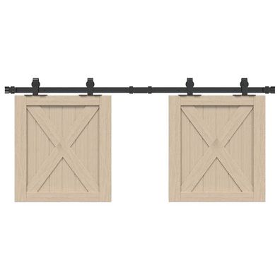 vidaXL Schiebetürbeschlag Set für Schranktüren 122 cm Karbonstahl