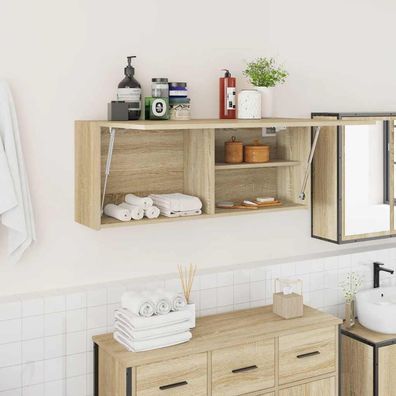 vidaXL Bad-Wandschrank Sonoma-Eiche 100x25x40 cm Holzwerkstoff