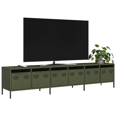 vidaXL TV-Schrank Olivgrün 202x39x43,5 cm Kaltgewalzter Stahl