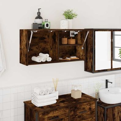 vidaXL Bad-Wandschrank Räuchereiche 80x25x40 cm Holzwerkstoff