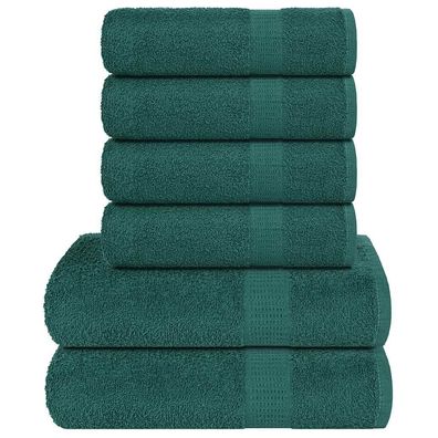 vidaXL 6-tlg. Handtuch-Set Grün 360 g/m² 100% Baumwolle