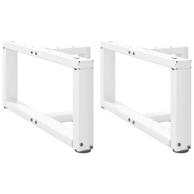 vidaXL Couchtischbeine T-Form 2 Stk. Weiß 60x25x(30-31) cm Stahl
