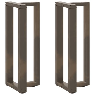 vidaXL Konsolentischbeine T-Form 2 Stk. Naturstahl 38x25x(72-73) cm