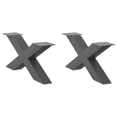 vidaXL Couchtischbeine X-Form 2 Stk. Anthrazit 70x(30-31) cm Stahl
