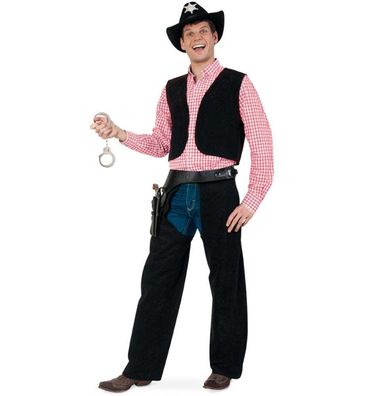 Fries Kostüm Cowboy schwarz 2-tlg - Größe: XL