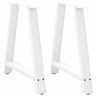 vidaXL Esstischbeine A-Form 2 Stk. Weiß 80x(72-73) cm Stahl
