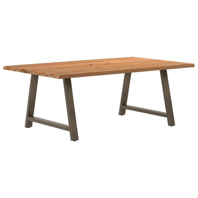 vidaXL Esstisch mit Baumkanten 200x120x74 cm Massivholz Eiche Rechteck
