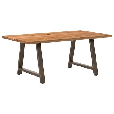 vidaXL Esstisch Hellbraun 180x100x74 cm Massivholz Eiche Rechteckig