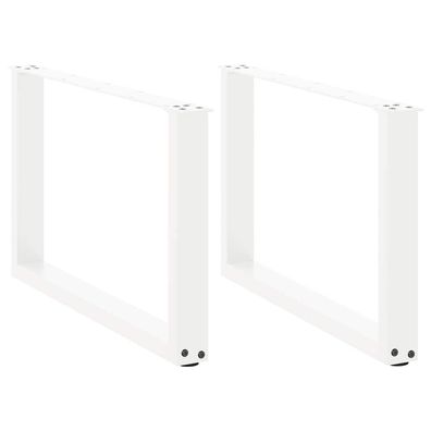 vidaXL Couchtischbeine U-Form 2 Stk. Weiß 60x(42-43) cm Stahl
