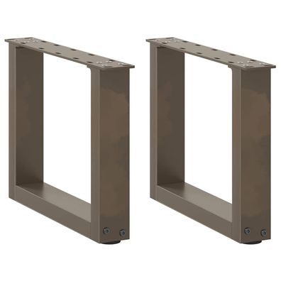 vidaXL Couchtischbeine U-Form 2 Stk. Naturstahl 40x(30-31) cm Stahl