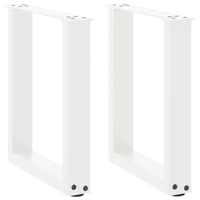 vidaXL Couchtischbeine U-Form 2 Stk. Weiß 28x(42-43) cm Stahl