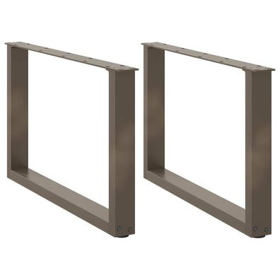vidaXL Couchtischbeine U-Form 2 Stk. Naturstahl 60x(42-43) cm Stahl
