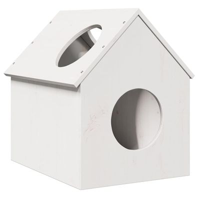 vidaXL Katzenhaus Weiß 41x50x50 cm Massivholz Kiefer