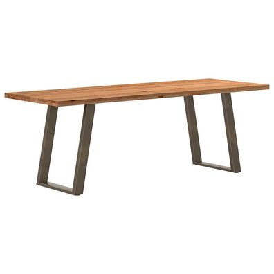 vidaXL Esstisch Hellbraun 220x80x74 cm Massivholz Eiche Rechteckig