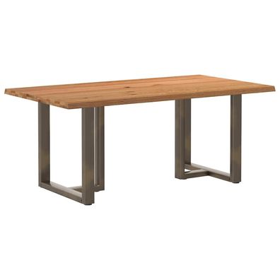 vidaXL Esstisch mit Baumkanten 180x100x74 cm Massivholz Eiche Rechteck