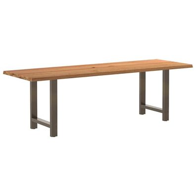 vidaXL Esstisch mit Baumkanten 240x80x74cm Massivholz Eiche Rechteckig