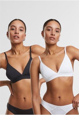 Urban Classics Damen bügelloser BH Ladies Basic Unpadded Bra 2-Pack TB7655A