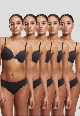 Urban Classics Damen BH mit Bügel Ladies Basic Cotton Brazilian 5-Pack TB7659C