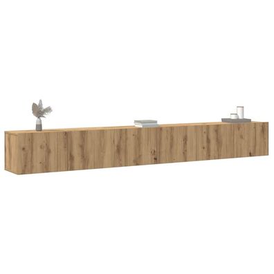 vidaXL 3-tlg. TV-Schrank-Set Wandmontage Artisan-Eiche Holzwerkstoff
