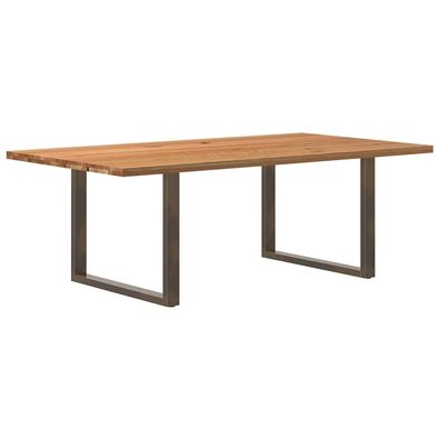 vidaXL Esstisch Hellbraun 220x120x74 cm Massivholz Eiche Rechteckig