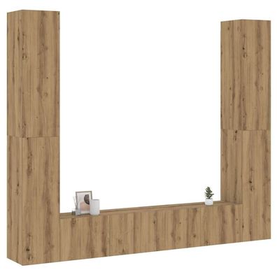 vidaXL TV-Wandschränke 6 Stk. Artisan-Eiche Holzwerkstoff