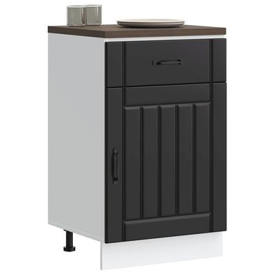 vidaXL Küchen-Unterschrank Lucca Schwarz Holzwerkstoff