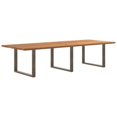 vidaXL Esstisch Hellbraun 320x120x74 cm Massivholz Eiche Rechteckig