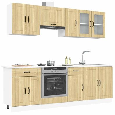 vidaXL 8-tlg. Küchenschrank-Set Lucca Sonoma-Eiche Holzwerkstoff