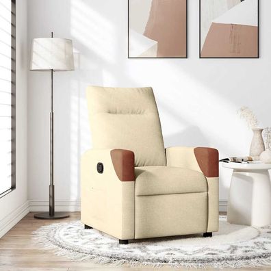 vidaXL Relaxsessel Creme Stoff