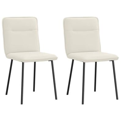 vidaXL Esszimmerstühle 2 Stk. Creme Samt