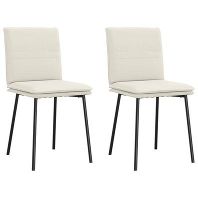 vidaXL Esszimmerstühle 2 Stk. Creme Samt
