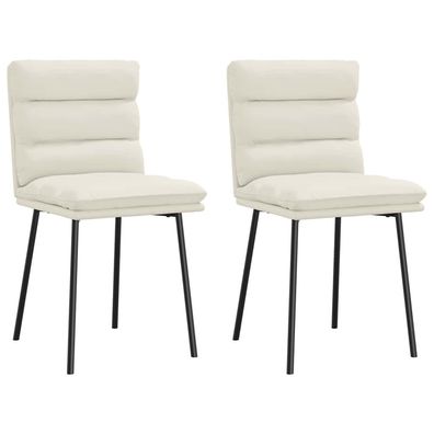 vidaXL Esszimmerstühle 2 Stk. Creme Samt