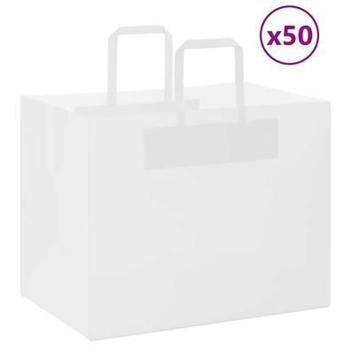 vidaXL Papiertragetaschen 50 Stk. mit Henkeln Weiß 32x22x24 cm