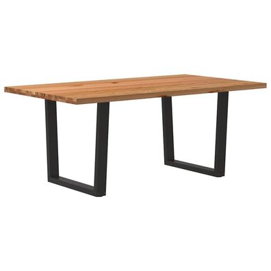vidaXL Esstisch mit Baumkanten 180x100x74 cm Massivholz Eiche