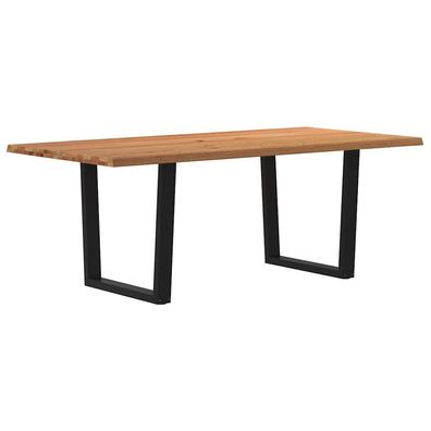 vidaXL Esstisch mit Baumkanten 200x100x74 cm Massivholz Eiche