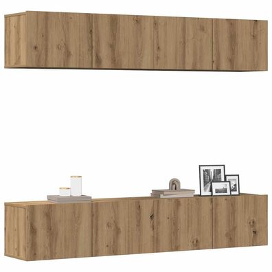 vidaXL TV-Wandschränke 4 Stk. Artisan-Eiche Holzwerkstoff