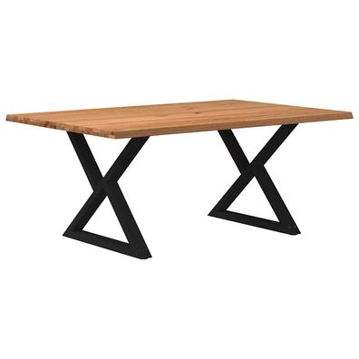 vidaXL Esstisch mit Baumkanten Hellbraun 180x120x74cm Massivholz Eiche