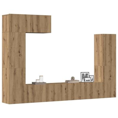 vidaXL 5-tlg. TV-Schrank-Set Wandmontage Artisan-Eiche Holzwerkstoff