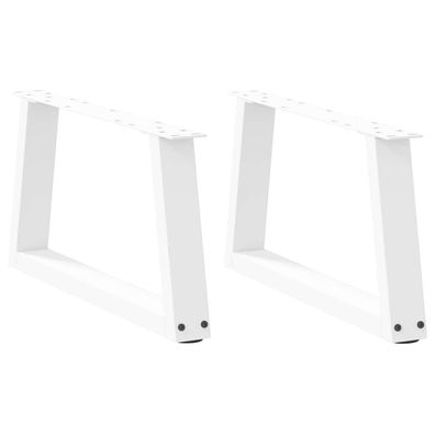 vidaXL Couchtischbeine V-Form 2 Stück Weiß 60x(30-31,3) cm Stahl