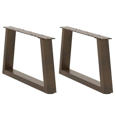 vidaXL Couchtischbeine V-Form 2 Stück Naturstahl 50x(30-31,3) cm Stahl