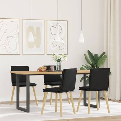 vidaXL Esszimmerstühle 4 Stk. Schwarz Stoff