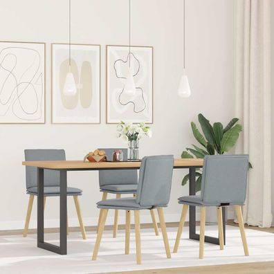 vidaXL Esszimmerstühle 4 Stk. Hellgrau Stoff