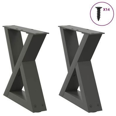 vidaXL Couchtischbeine 2 Stk. Anthrazit 40x(30-31,3) cm Stahl