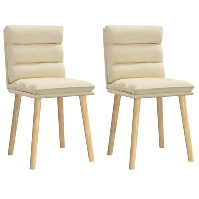vidaXL Esszimmerstühle 2 Stk. Creme Stoff