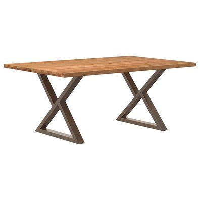 vidaXL Esstisch mit Baumkanten Hellbraun 180x120x74cm Massivholz Eiche